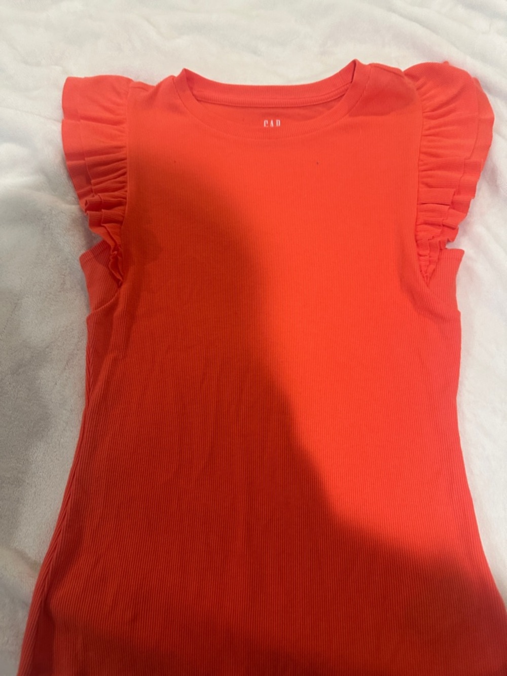 GAP Coral Ruffle Sleeve Tank Top
